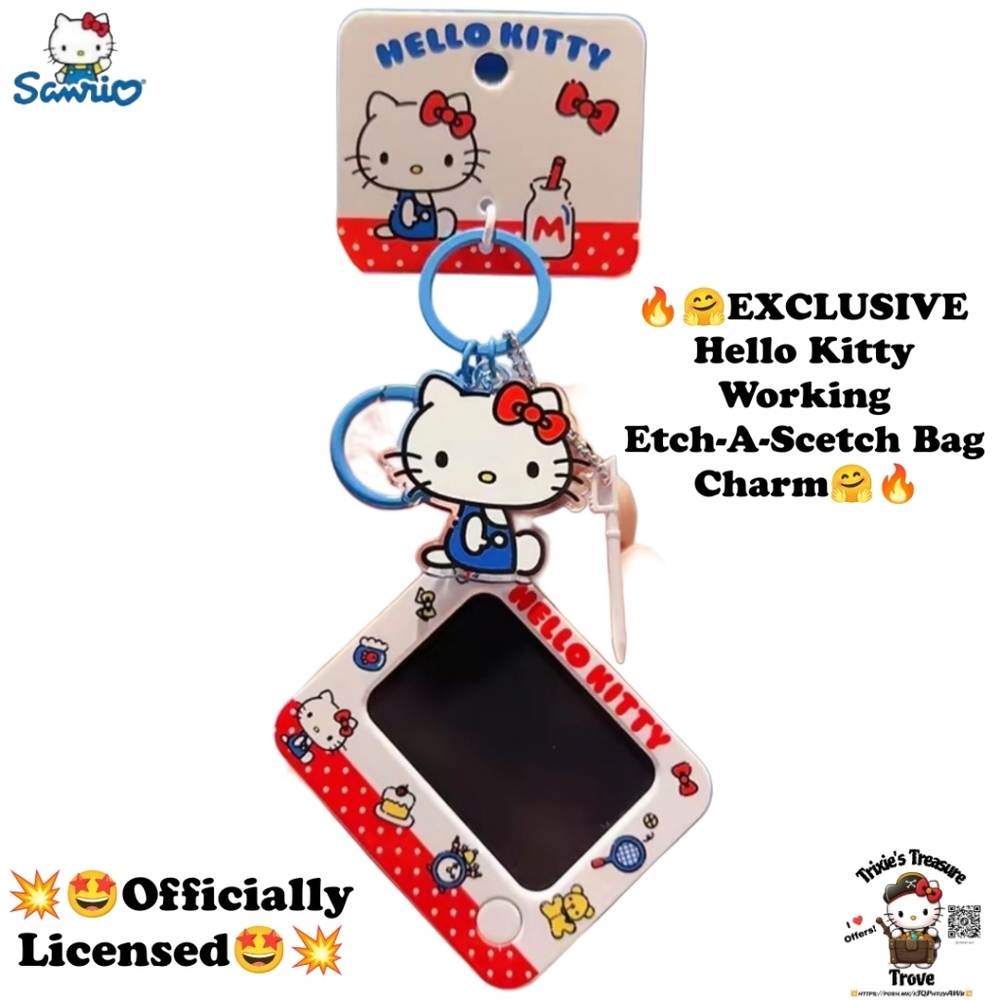 EXCLUSIVE - Hello Kitty Officially Licensed Working Etch-A-Scetch Bag Charm